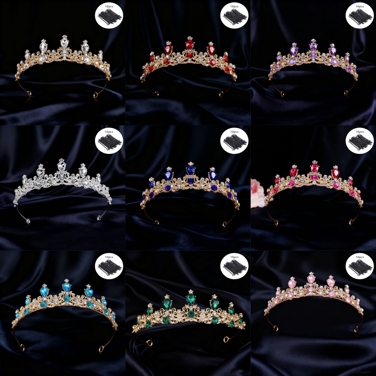 Elegant Decor & Lighting Llc - Tiare de mariée vintage avec strass,