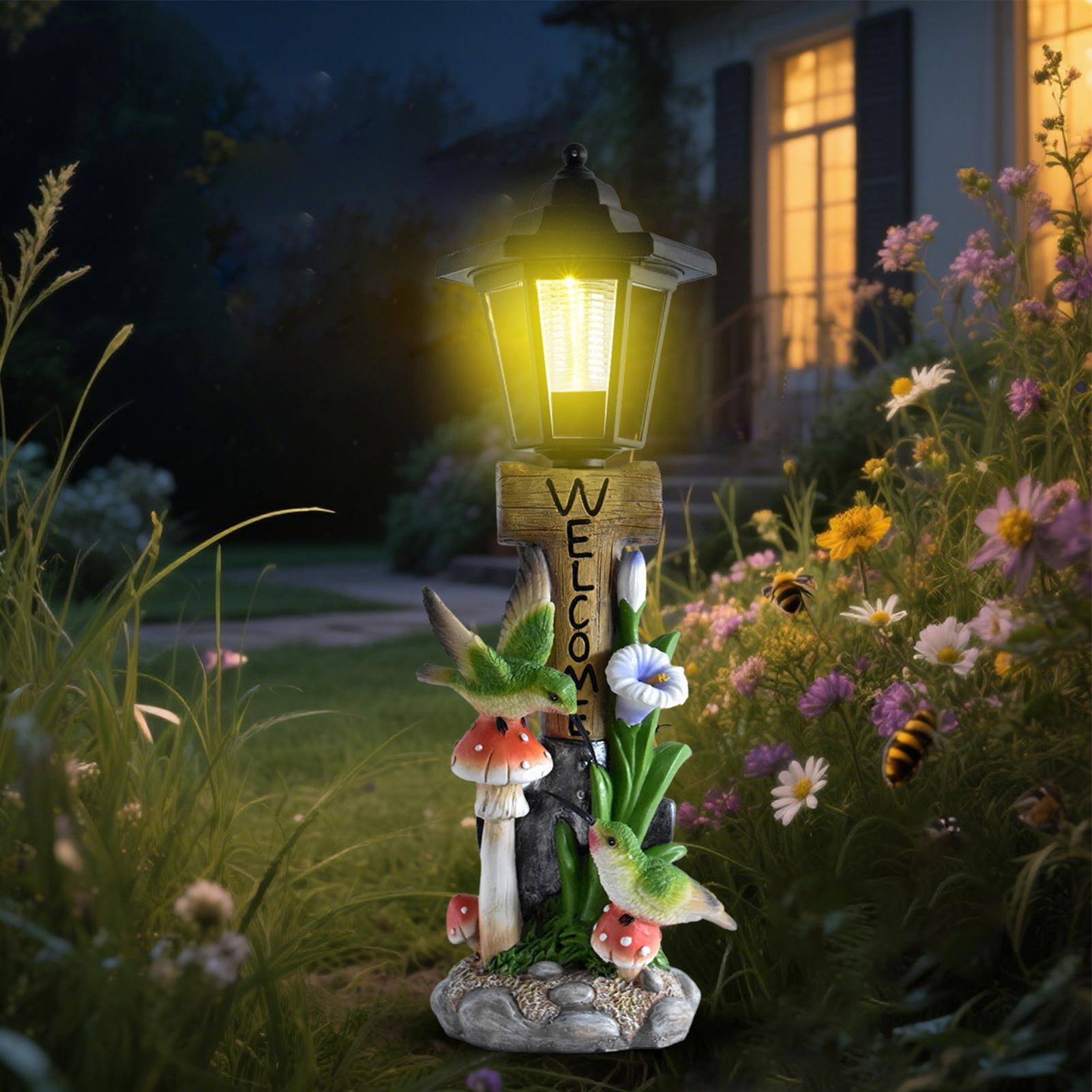 Yard Lighting Decor - Lampes solaires de jardin, statue en