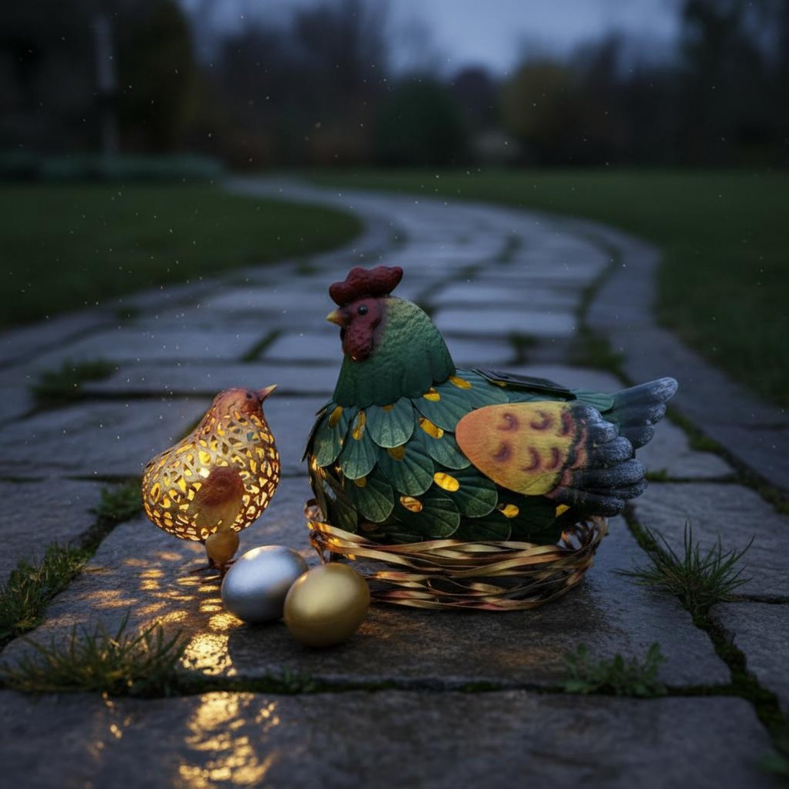 Yard Lighting Decor - Lanterne solaire en forme de poulet,