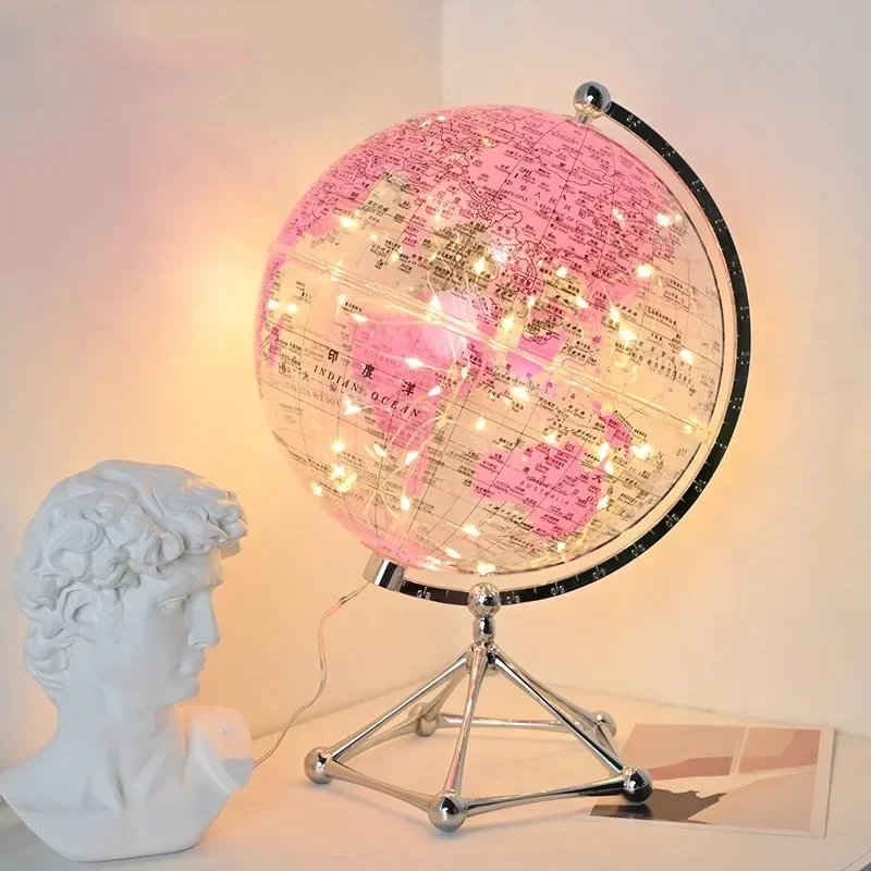 Lighting World Decor - Globe terrestre lumineux à LED, lampe