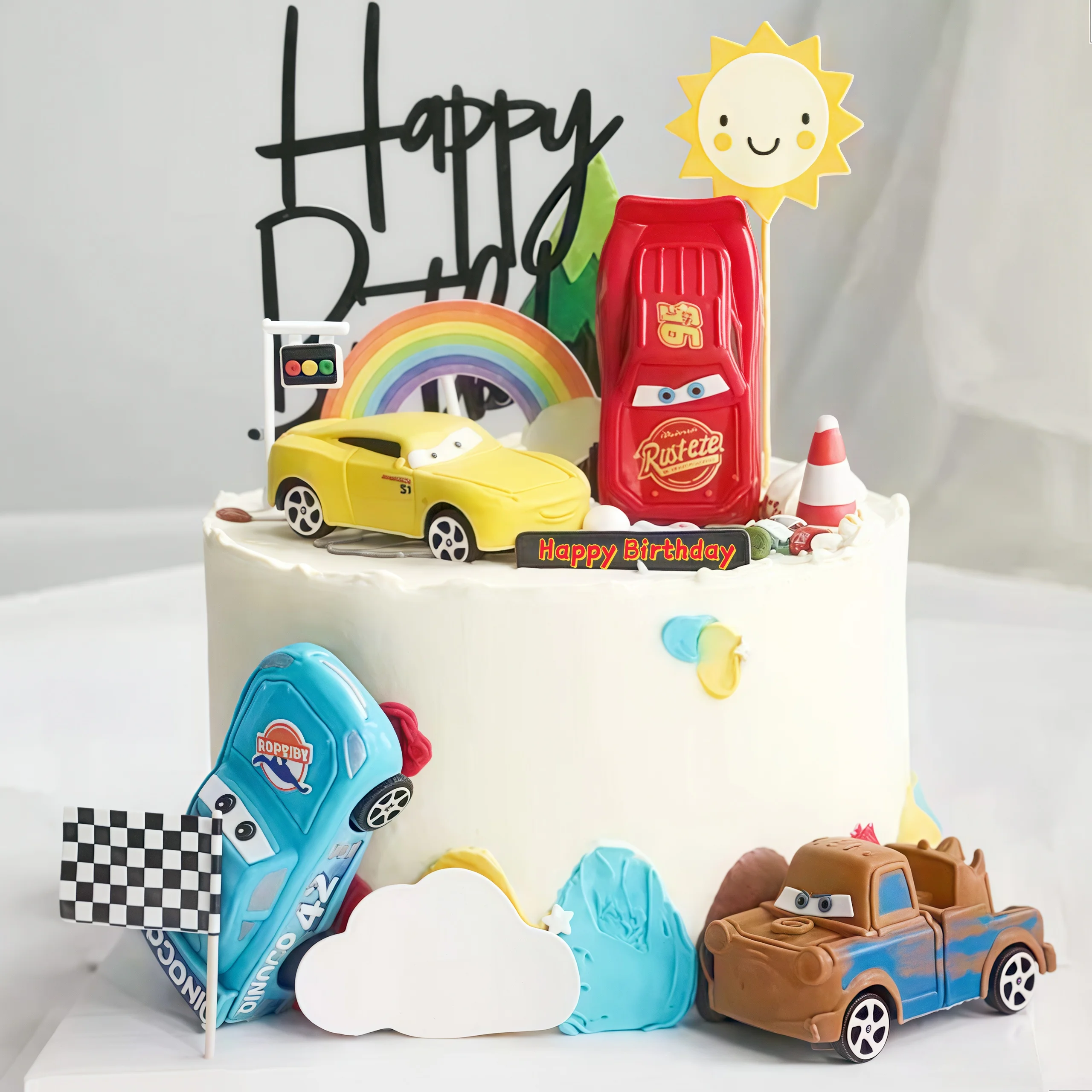 Décoration de gâteau joyeux an - Lighting Mcqueen Birthday Decor avis et prix