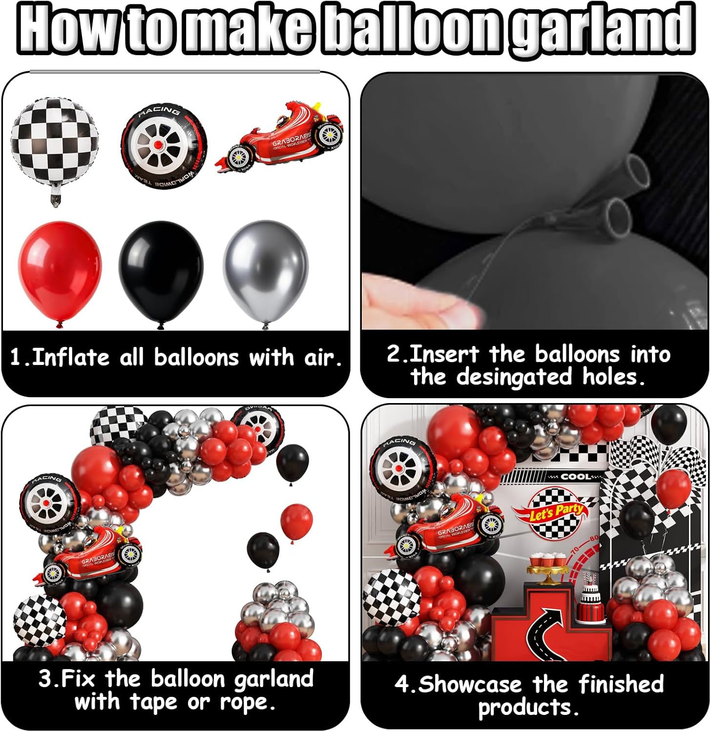 Kit d'arche de ballons à carre - Lighting Mcqueen Birthday Decor avis et prix