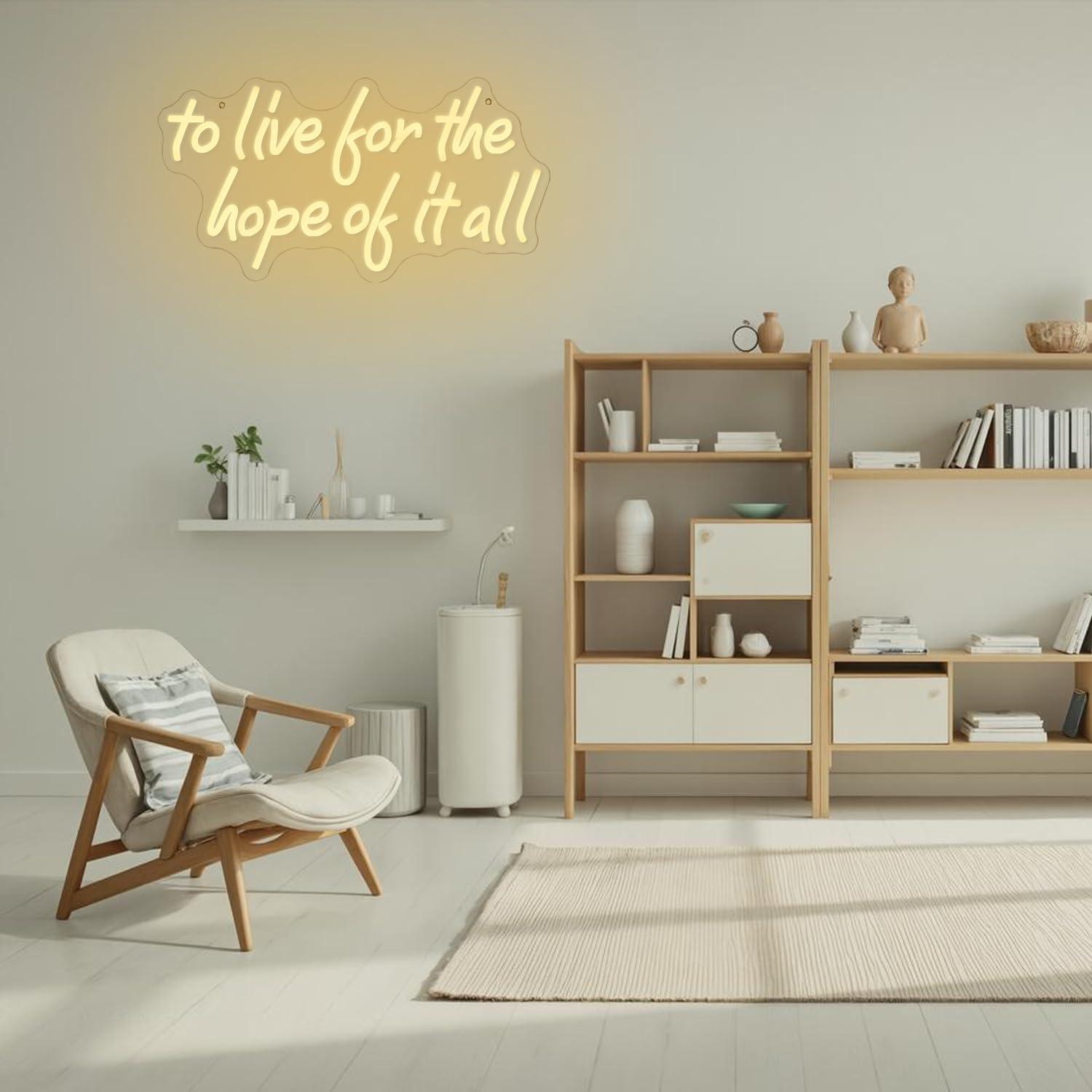Panneau néon « To Live For The - Wall Decor Lighting avis et prix