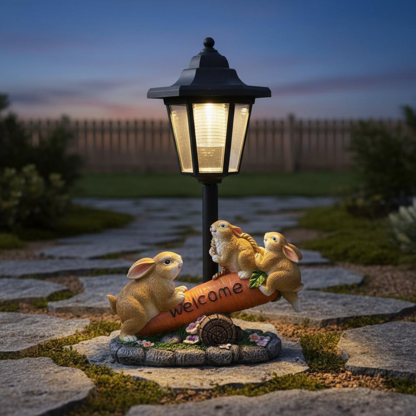 Statue de lapin solaire décora - Yard Lighting Decor avis et prix