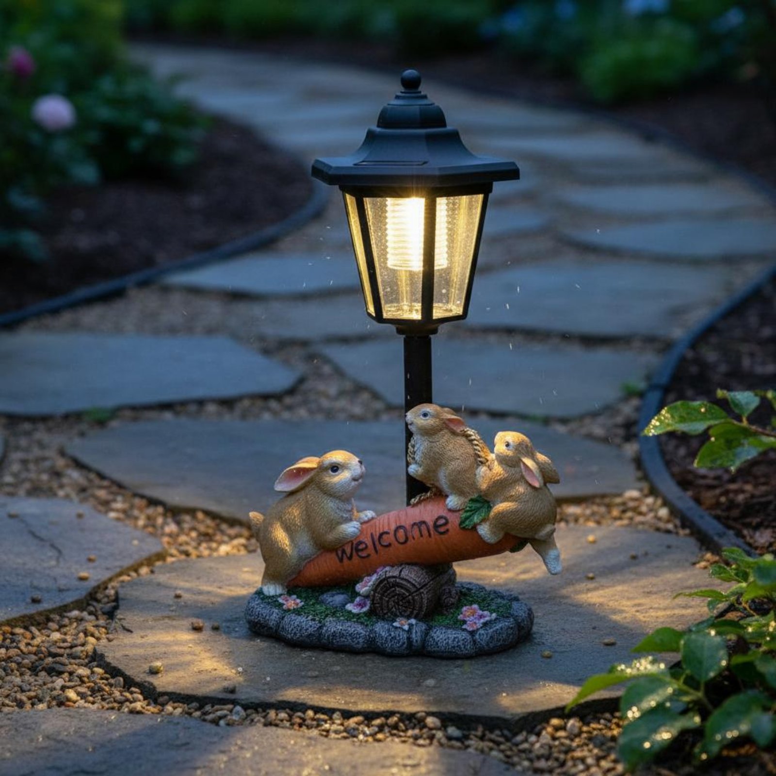 Statue de lapin solaire décora - Yard Lighting Decor avis et prix