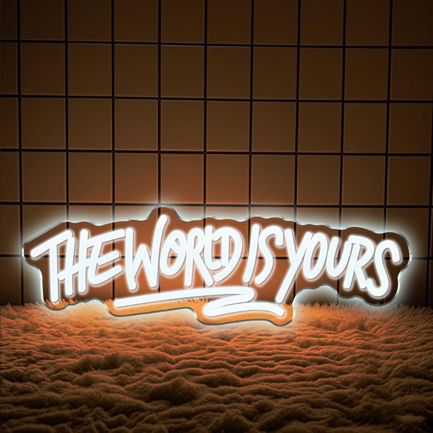 Enseigne néon « The World is Y - Lighting World Decor avis et prix