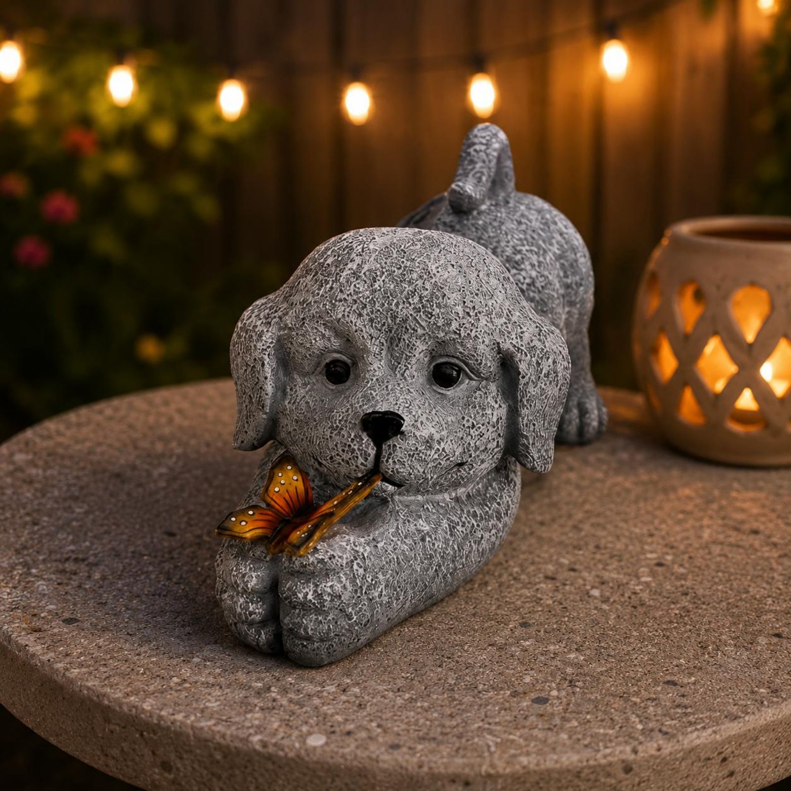 Statue de chien solaire en rés - Yard Lighting Decor avis et prix